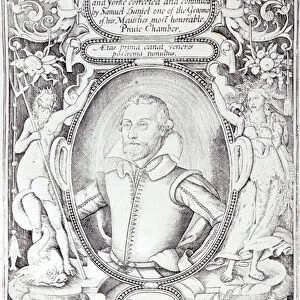 Portrait of Samuel Daniel (engraving) (b / w photo)