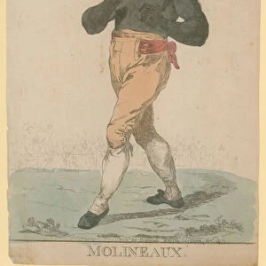 Portrait of Tom Molineaux (coloured engraving)