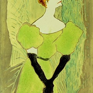 Portrait of Yvette Guilbert (c. 1869-1944) 1895 (glazed ceramic plaque)