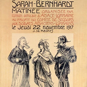 Poster advertising a Benefit Matinee performance at the Sarah Bernhardt Theatre, Paris
