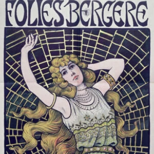 Poster advertising Liane de Pougy at the Folies-Bergere, Paris