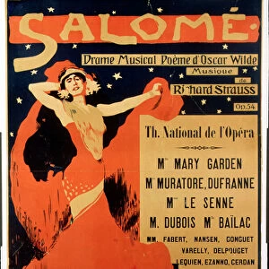 Poster advertising Salome, opera by Richard Strauss (1864-1949) (litho)