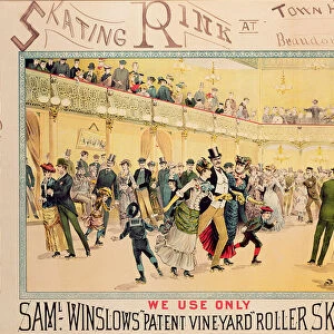 Poster advertising the skating rink at Brandon Town Hall, Utah (colour litho)