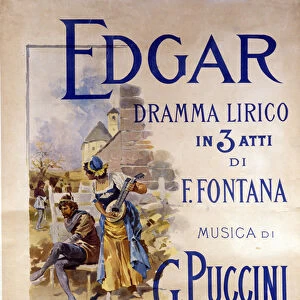 Poster for the opera "Edgar"by composer Giacomo Puccini (1858-1924