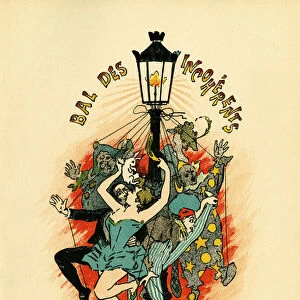 Poster pour le bal des incoherents, bal organized between 1885 and 1896 in Paris as part of the artistic movement launched by Jules Levy in 1882, les arts incoherents, Illustration en lithographie de Maurice Neumont (1868-1930)