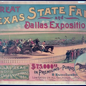 Poster for the Texas State Fair and Dallas Exposition of 1890 (colour litho)