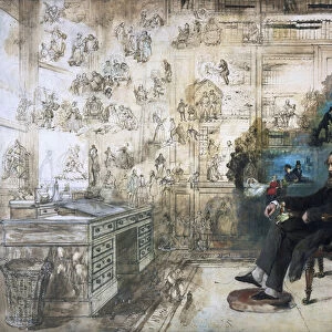 A posthumous portrait of Dickens and his characters; Dickenss Dream, 1875 (oil on canvas)