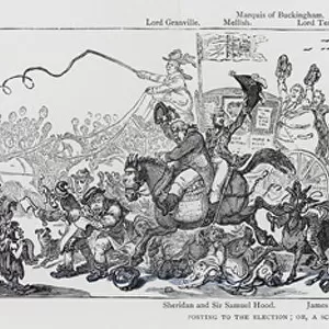 Posting to the Election; or, A Scene on the Road to Brentford, satire on the 1806 British general election (engraving)