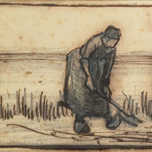 The Potato Harvest, from a series of four drawings representing the four seasons (pencil