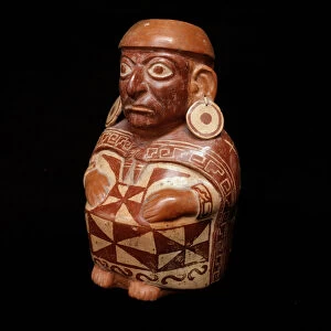 Precolombian art, mochic civilization (ugly): vase representing the "