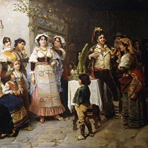 Preparations for the Wedding, (oil on canvas)