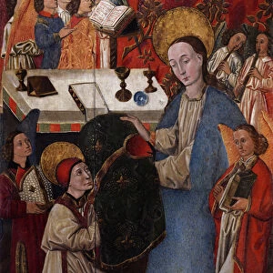 Presentation of the chasuble to St. Ildefonso by Virgin Mary (oil on panel)