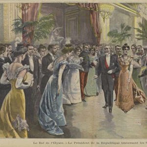 President Loubet of France at a ball at the Elysee Palace, Paris (colour litho)