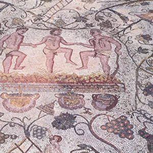Pressing the Grapes: Roman Mosaic from a Room in the Amphitheatre, Merida, Badajoz