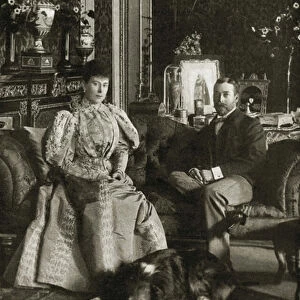 Prince and Princess of Wales at York House, St James s, 19th century (b / w photo)