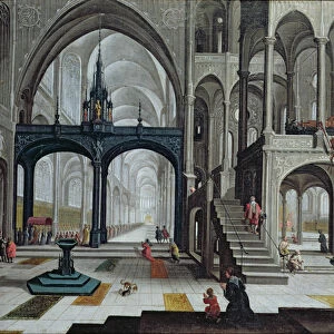 Procession in a Cathedral (oil on canvas)