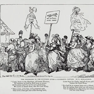 The Procession to the Hustings after a Successful Canvas, satire on the success of Whig politician Charles James Fox in winning one of the seats in the constituency of Westminster in the 1784 general election due to the assistance of the Duchess of