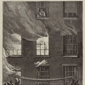 Proposed Safety Net for rescuing Life from Fire (engraving)