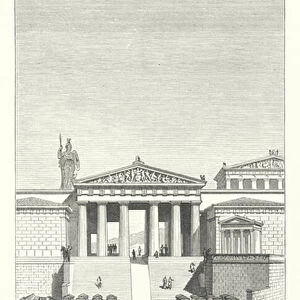 Propylaea, entrance to the Acropolis of Athens, Ancient Greece (engraving)