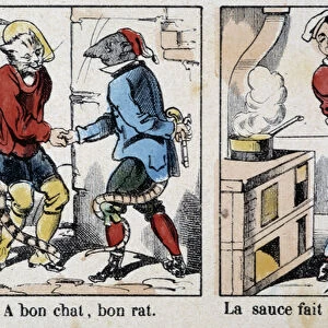 Proverbs in images of Epinal: "A good cat, good rat"and "