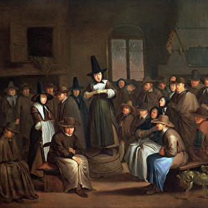 A Quakers Meeting (oil on canvas)