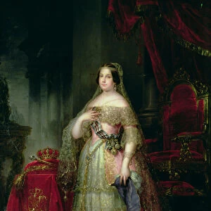 Queen Isabella II (1830-1904) of Spain (oil on canvas)