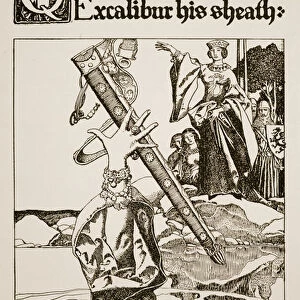 Queen Morgana loses Excalibur his sheath, illustration from