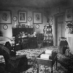 The Queens Sitting Room, Villa Hohenlohe, Baden-Baden, late 1860s (b / w photo)