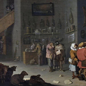 "Qui poursuit pour une vache ?"- Caricature des paysans (representes ici sous la forme d animaux) se tournant vers la justice au moindre probleme - Peinture de Cornelis Hermanszoon Saftleven (vers 1607-1681)