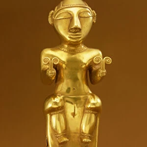 Quimbaya lime flask, from Colombia (tumbaga gold)