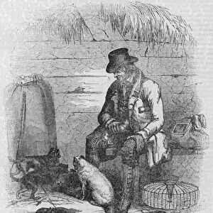 Rat-catcher with his Terriers etc (engraving)