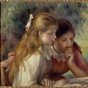 Reading Painting by Pierre Auguste Renoir (1841-1919) 19th century Sun