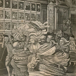 A real scene in St Pauls Church Yard, on a Windy Day (engraving)