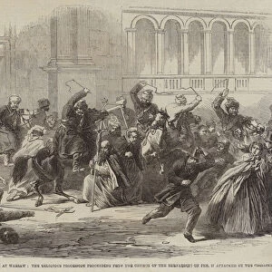 The Recent Outbreak at Warsaw, the Religious Procession proceeding from the Church of the Bernardins on 27 February attacked by the Cossacks (engraving)
