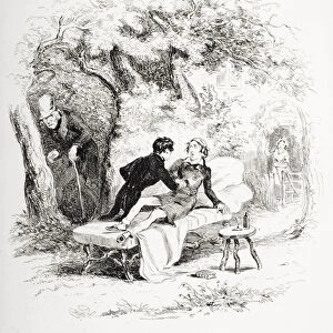 The recognition, illustration from Nicholas Nickleby by Charles Dickens