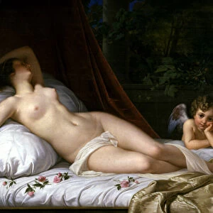 Recumbant Venus with Cupid, 1839 (oil on canvas)