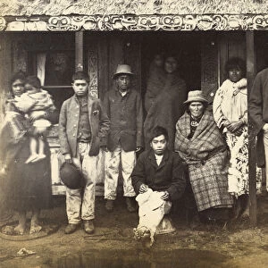 Refugees from Te Wairoa and others, 1886 (albumen print)