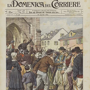 The Religious Struggle in France, An Episode of the Uprising in Brittany Against the Congregation Law (colour litho)