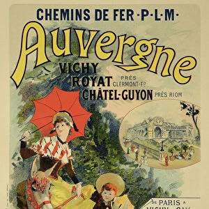 Reproduction of a poster advertising the Auvergne Railway, France