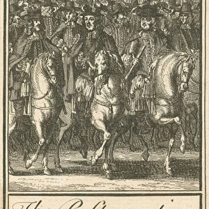 The restoration of King Charles II (engraving)