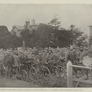 Return of the Anchor Shield, on 23 March, by the Winner, Mr A E Walters, of the Polytechnic Cycling Club (b / w photo)