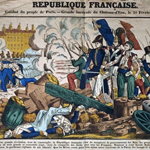 Revolution of 1848: Parisian gles fight on the barricade of Chateau d