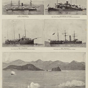 The Revolution in Brazil, Fort Villegaignon and some of the principal vessels concerned in the fighting at Rio (engraving)
