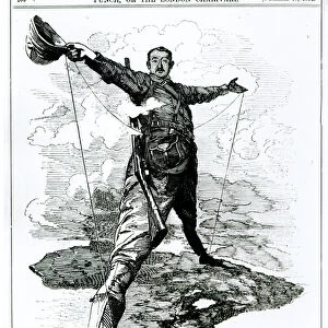 The Rhodes Colossus, from Punch, 10th December 1892 (engraving) (b / w photo)