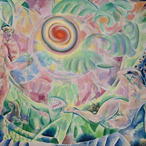 The Rhythm (Adam and Eve), 1910 (oil, pencil and crayon on canvas)