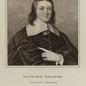 Richard Graham, 1st Viscount Preston, English diplomat, politician and Jacobite conspirator (engraving)