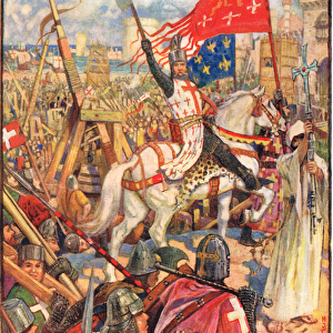 Richard the Lionheart at the Crusades, illustration from A History of England