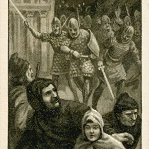 Riot at William Is Coronation, 1066 (litho)