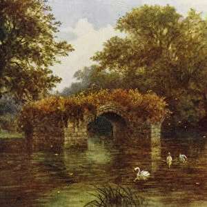 River Avon, Warwick Castle (colour litho)