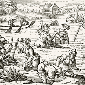 River fishing, from Science and Literature in the Middle Ages by Paul Lacroix